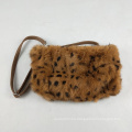 factory wholesale woman's rabbit fur hand warmer shoulder muff bag